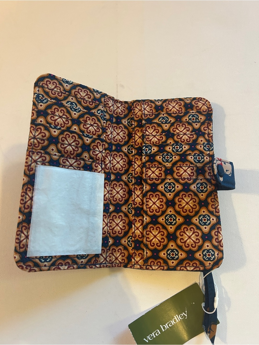 Vera Bradley Bunch of Bears Print Quilted Wallet 2025 Organizer Navy Blue NWT - Picture 3 of 5